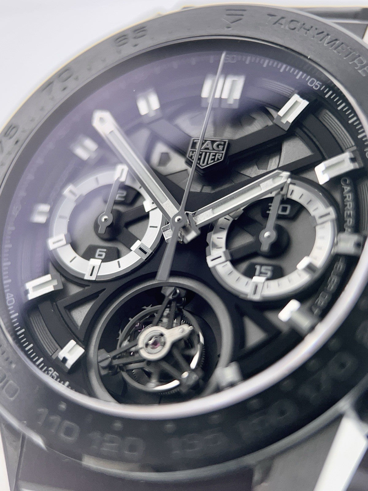 Tag Heuer Carrera Titanium Black Dial 44mm Automatic Movement Mens Watch CAR5A8Y