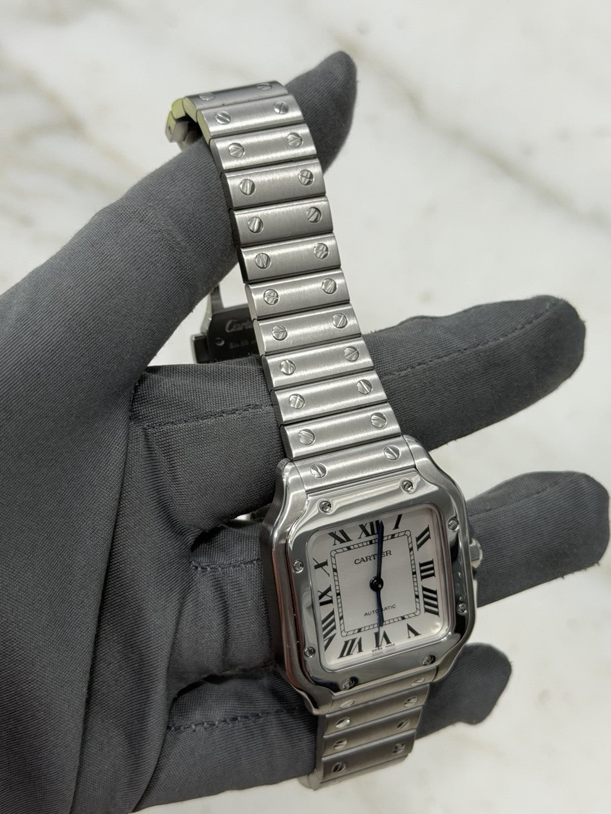2024 Cartier Santos WSSA0029 Automatic Stainless White Dial Midsize Watch 35mm