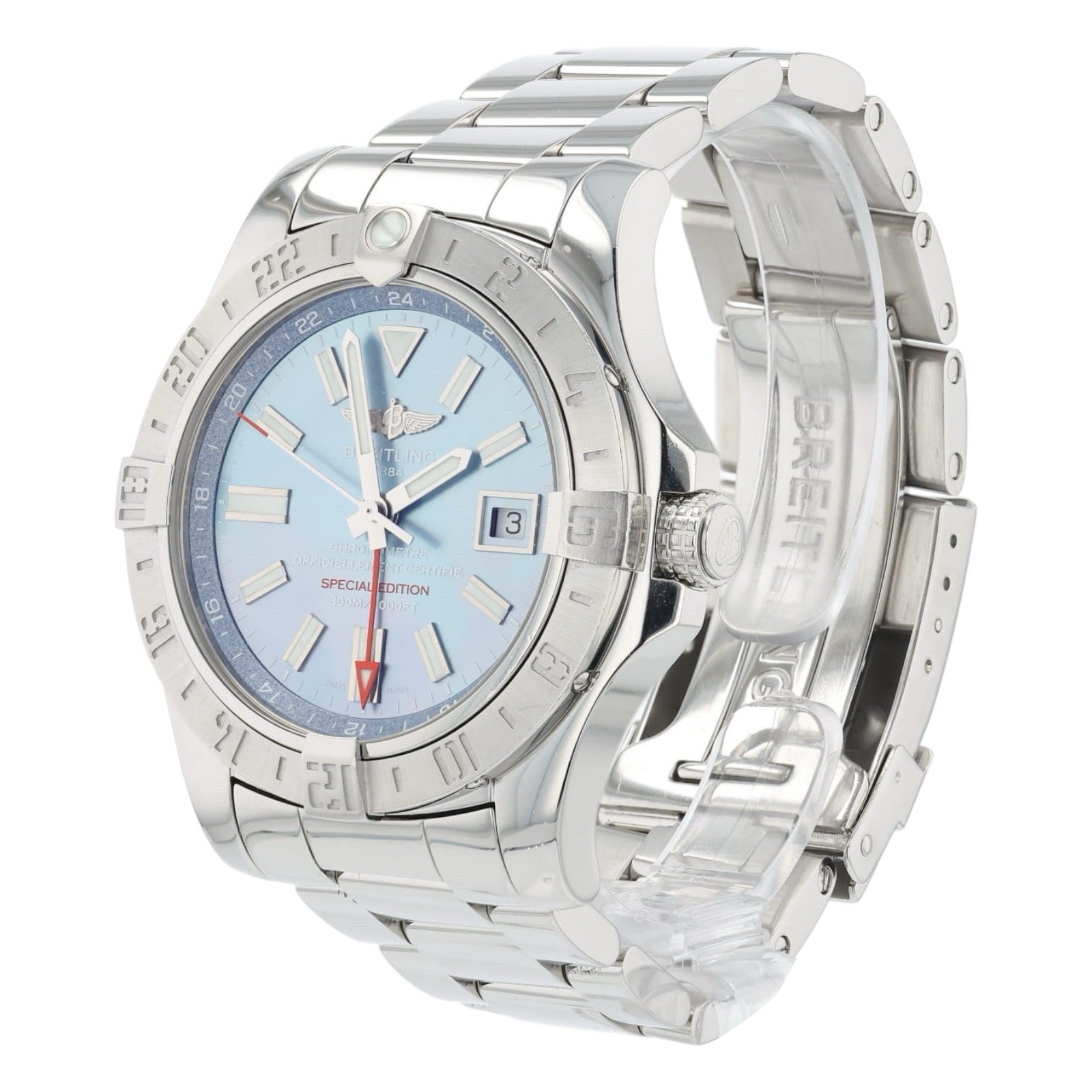 Breitling Avenger Blue MOP Dial 43mm Stainless Steel Automatic Mens Watch A32390
