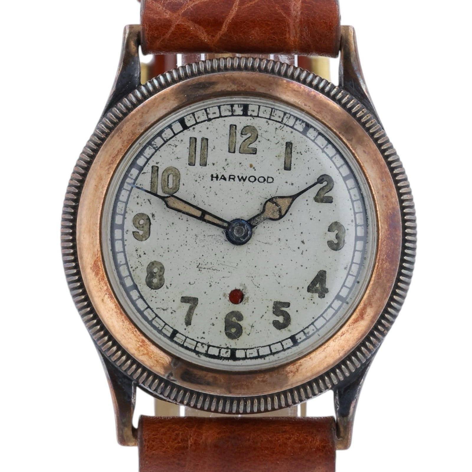 Harwood Cream Dial 9ct Gold 29mm Automatic Unisex Watch - AS IS