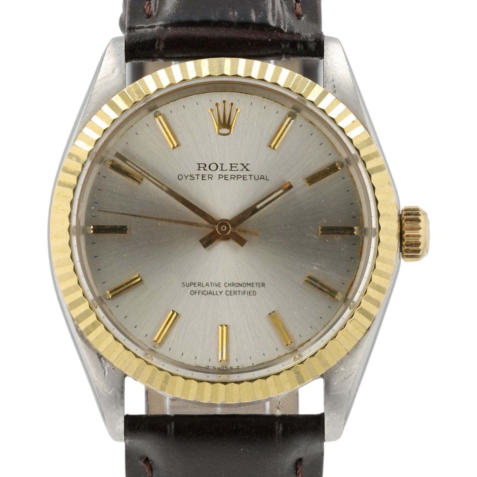 Rolex Oyster Perpetual Silver Dial Steel and Gold 34mm Auto Men’s Watch 1003
