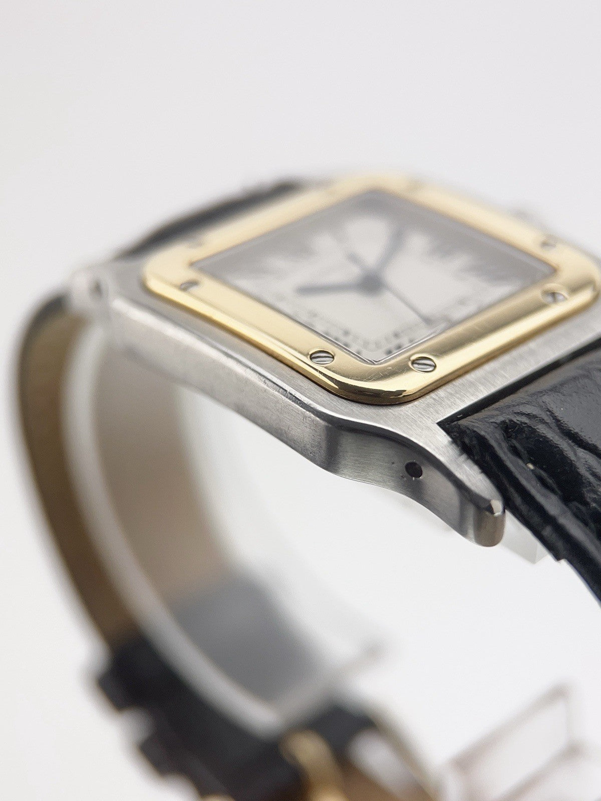 Cartier Santos Galbee Gold & Steel Silver Dial 29mm Quartz Men's Watch 187901