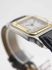 Cartier Santos Galbee Gold & Steel Silver Dial 29mm Quartz Men's Watch 187901
