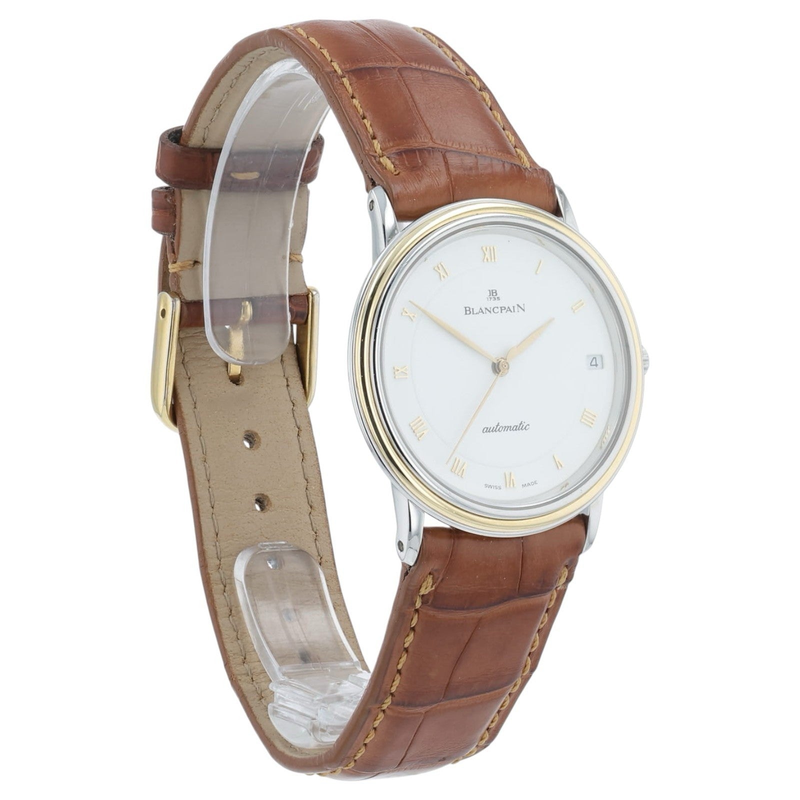 Blancpain Villeret Stainless Steel White Dial 34mm Automatic Mens Watch 9513