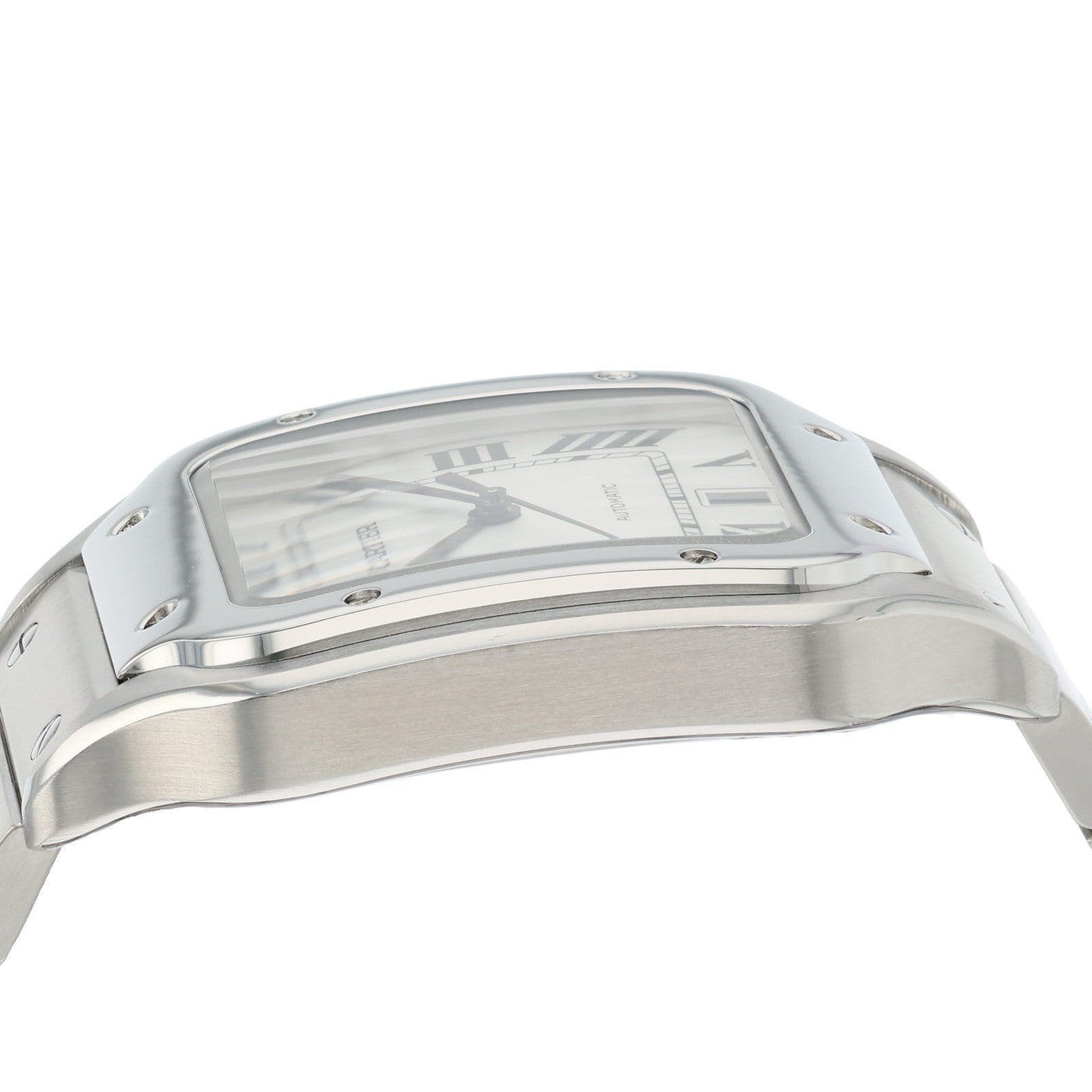 Cartier Santos Large Steel Silver Dial 39x47mm Automatic Mens Watch WSSA0018