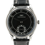 IWC Portuguese Black Dial Stainless Steel 44mm Manual Wind Mens Watch IW544501