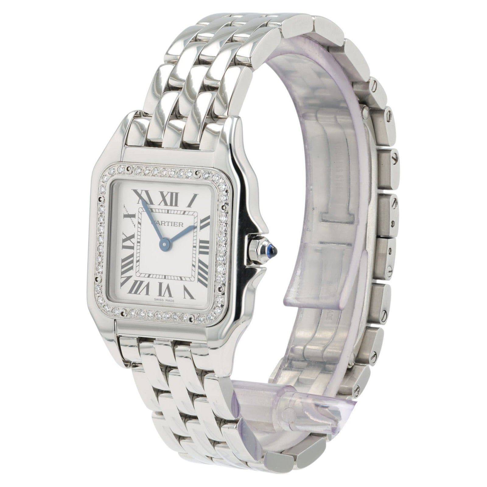 Cartier Panthere Silver Dial Stainess Steel 27mm Quartz Womens Watch W4PN0008