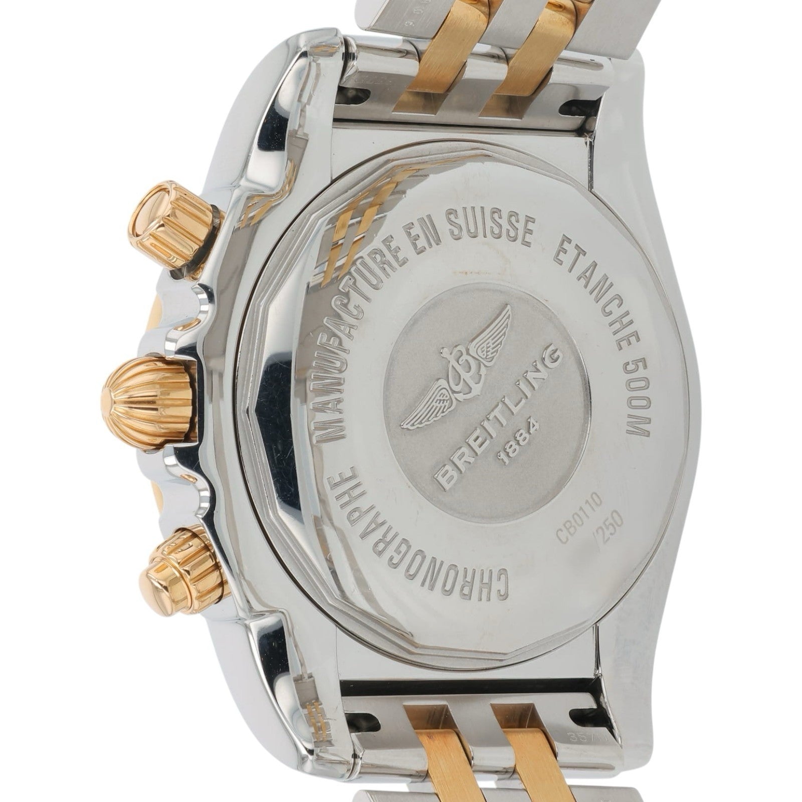 Breitling Chronomat 18k Rose Gold & Steel MOP Dial 44mm Automatic Men’s CB0110