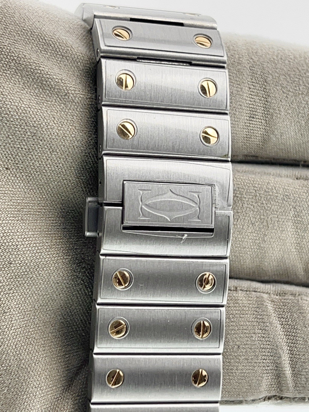 Cartier Santos Gold & Steel Silver Dial 39mm Automatic Mens Watch W2SA0009