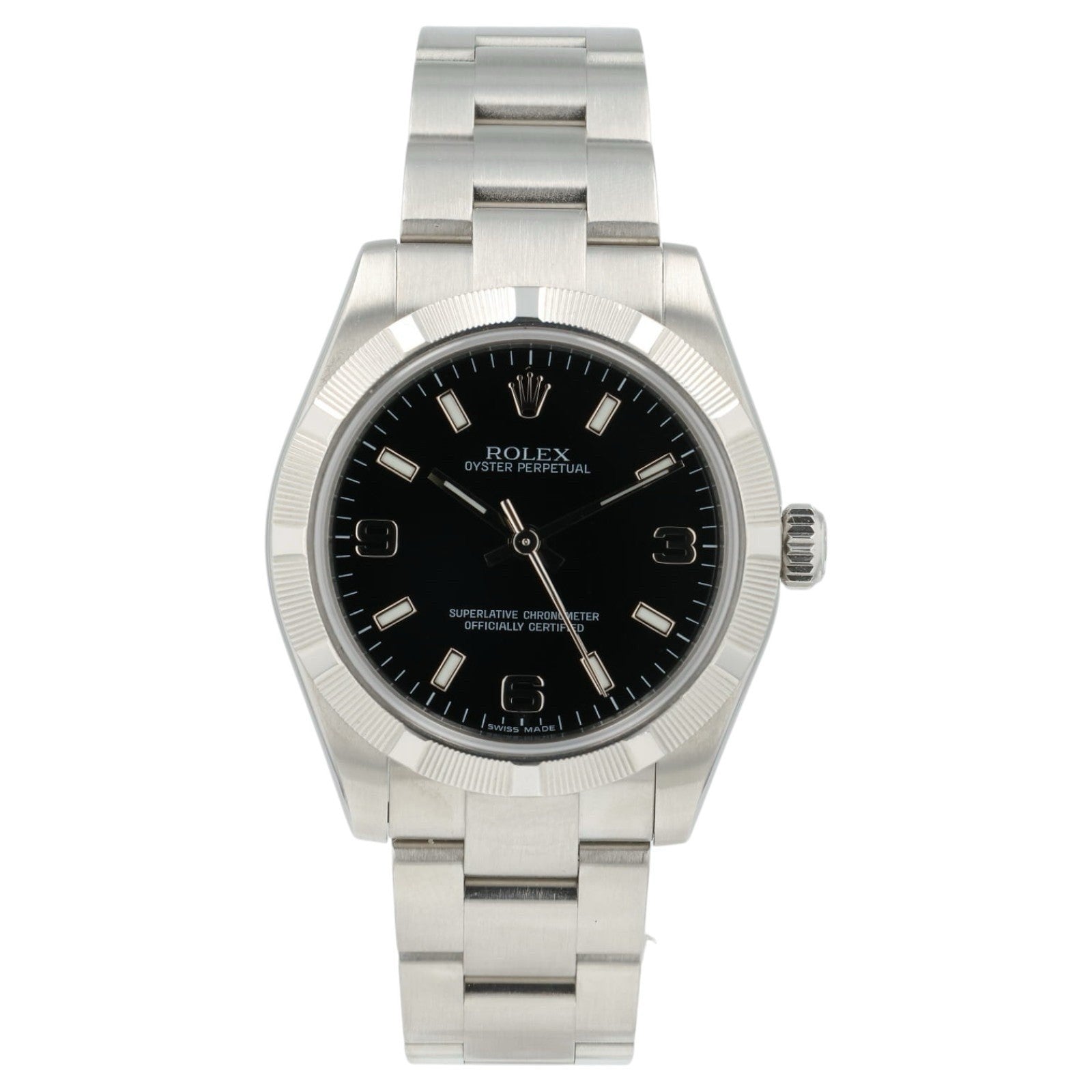 Rolex OP Black Dial Stainless Steel 31mm Automatic Movement Womens 177210