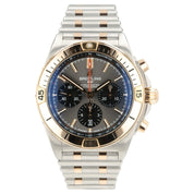Breitling Chronomat Gray Dial 18k Rose Gold & Steel 42mm Automatic Men’s UB0134