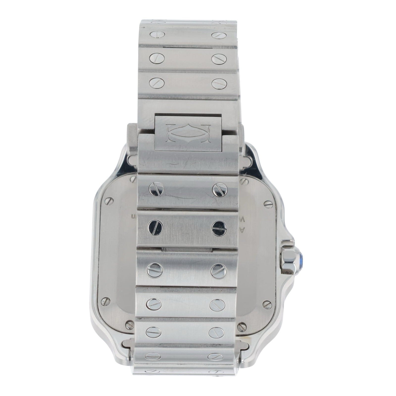 Cartier Santos Stainless Steel Blue Dial Medium Size Automatic Mens WSSA0063