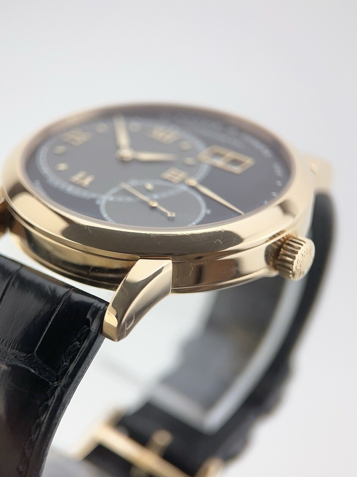 A Lange & Sohne Grand Lange 1  Black Dial 18k Rose Gold 42mm Manual Wind 115.031