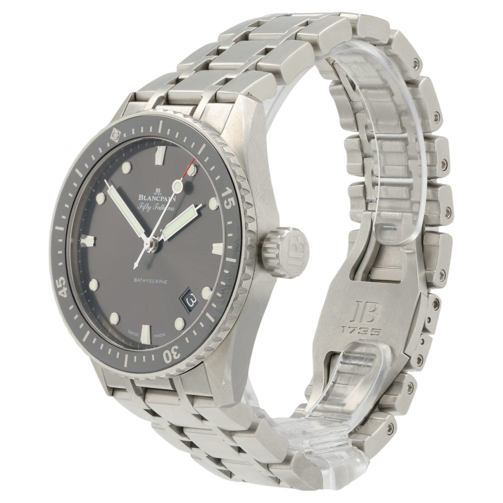 Blancpain Fifty Fathoms Gray Dial Steel 43mm Automatic Men’s Watch 5000-1110-70B