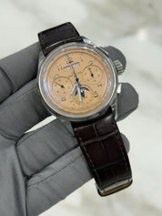 Breitling B25 Datora 42mm Premier Chronograph Calendar Moonphase Salmon AB2510