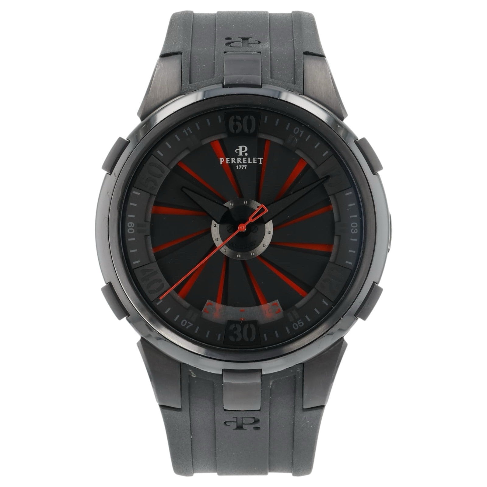 Perrelet Turbine Black Dial Stainless Steel 48mm Automatic Mens Watch A1051