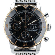 Breitling SuperOcean Black Dial Gold & Steel 44mm Automatic Mens Watch U13313