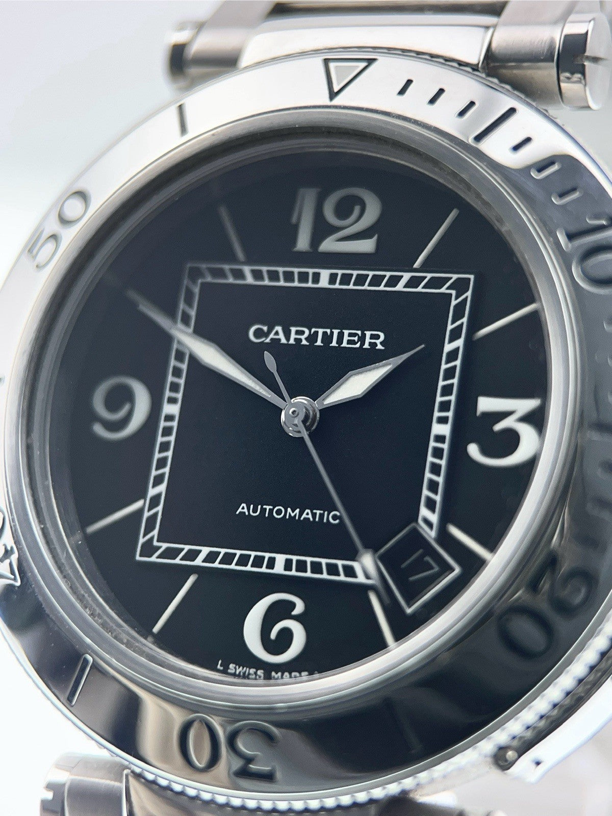 Cartier Pasha Seatimer Stainless Steel Black Dial 40mm Automatic Men’s W31077M7
