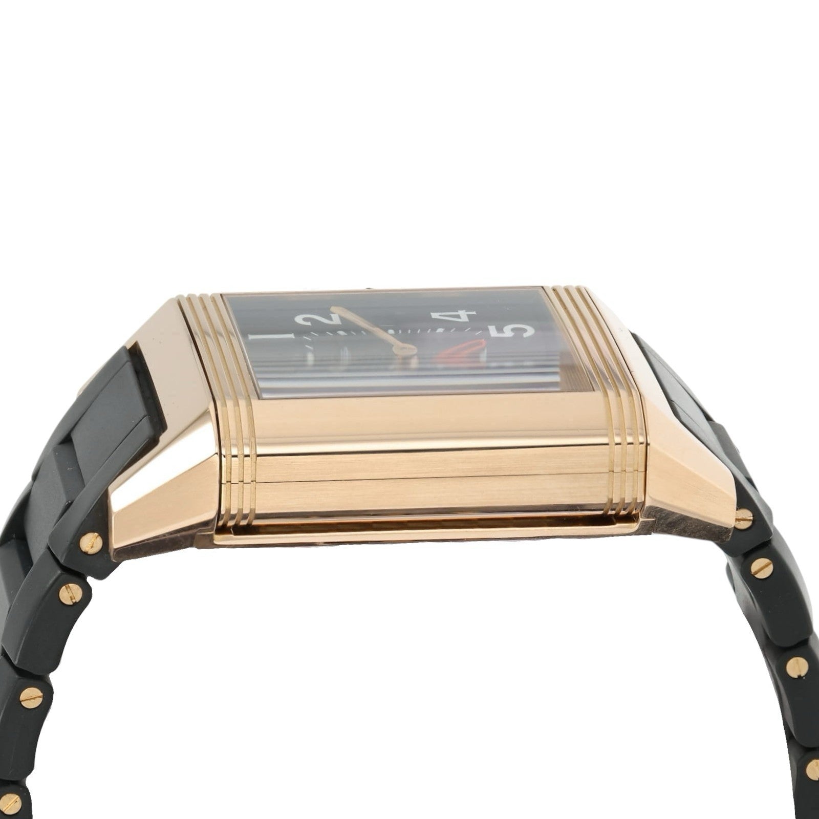 LeCoultre Reverso Squadra Hometime Black Dial 18k Rose Gold Auto Watch Q7002671