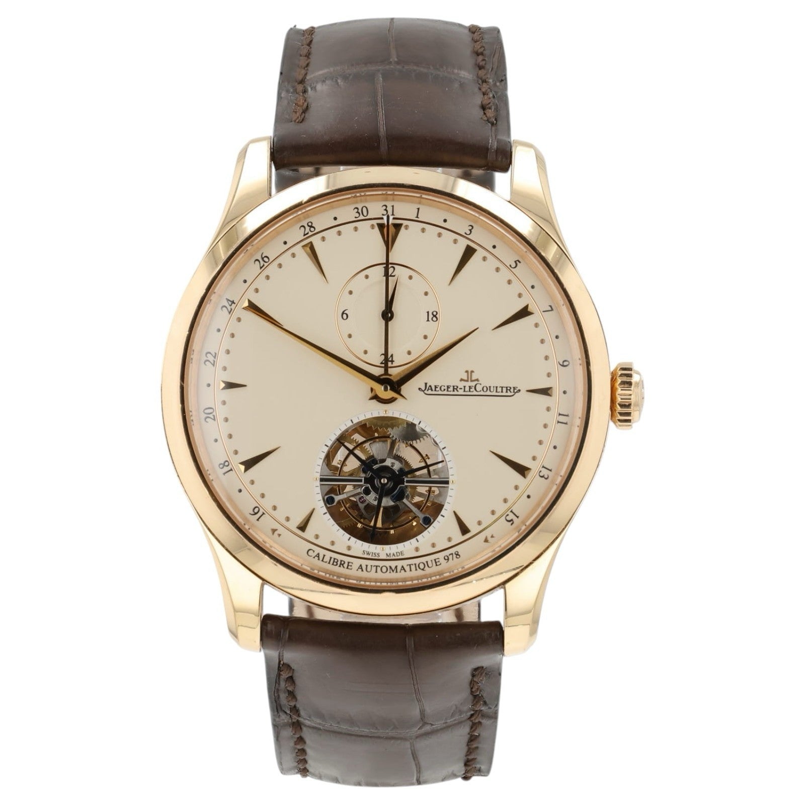 LeCoultre Tourbillon Cream Dial 18k Rose Gold 43mm Auto Men’s Watch Q1662510