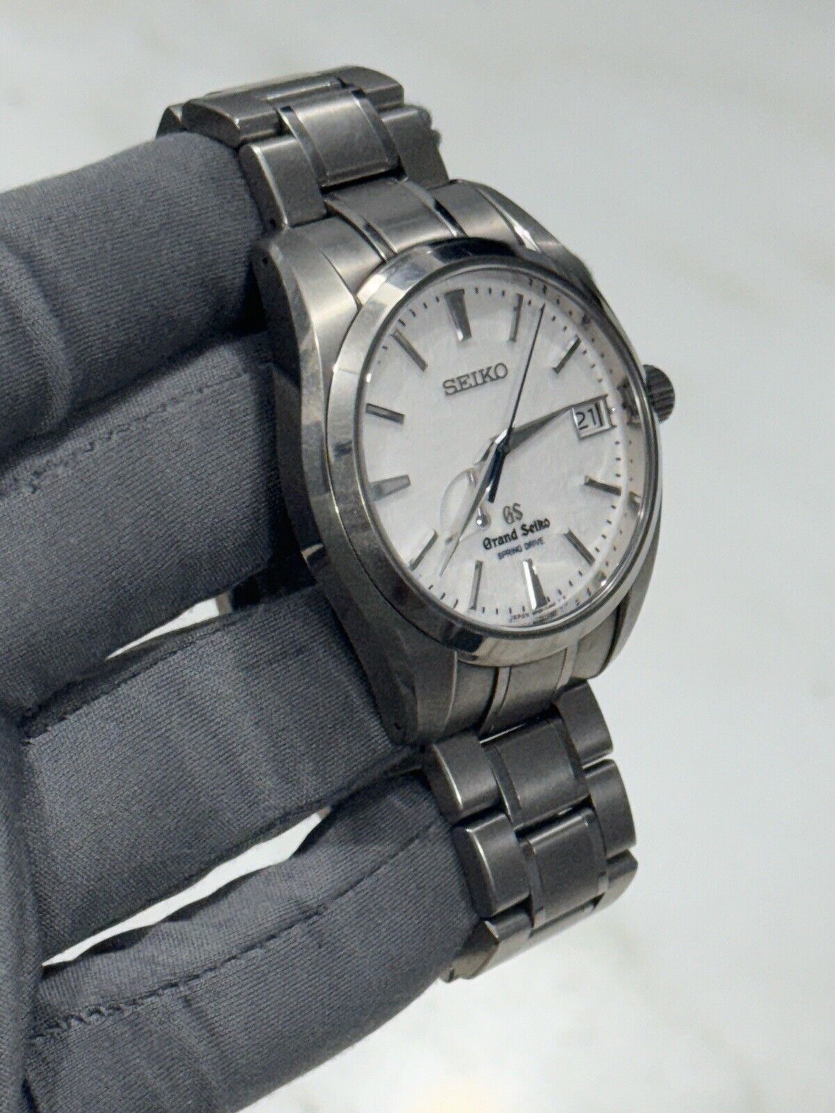 Grand Seiko Heritage Spring Drive Snowflake Titanium 41mm Watch SBGA011 W/ Paper