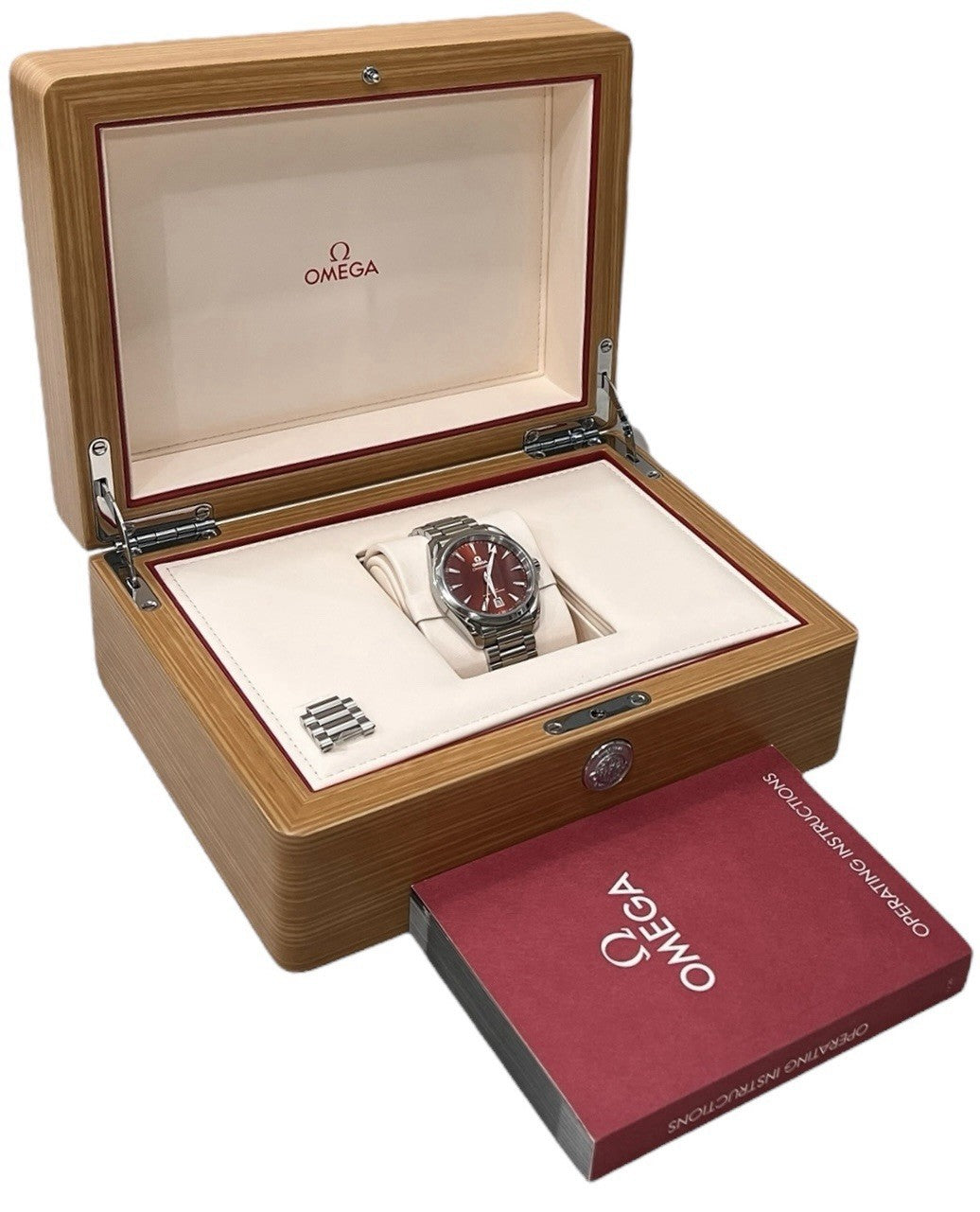 Omega Seamaster Stainless Steel Red Dial 38mm Automatic Mens 220.10.38.20.13.003