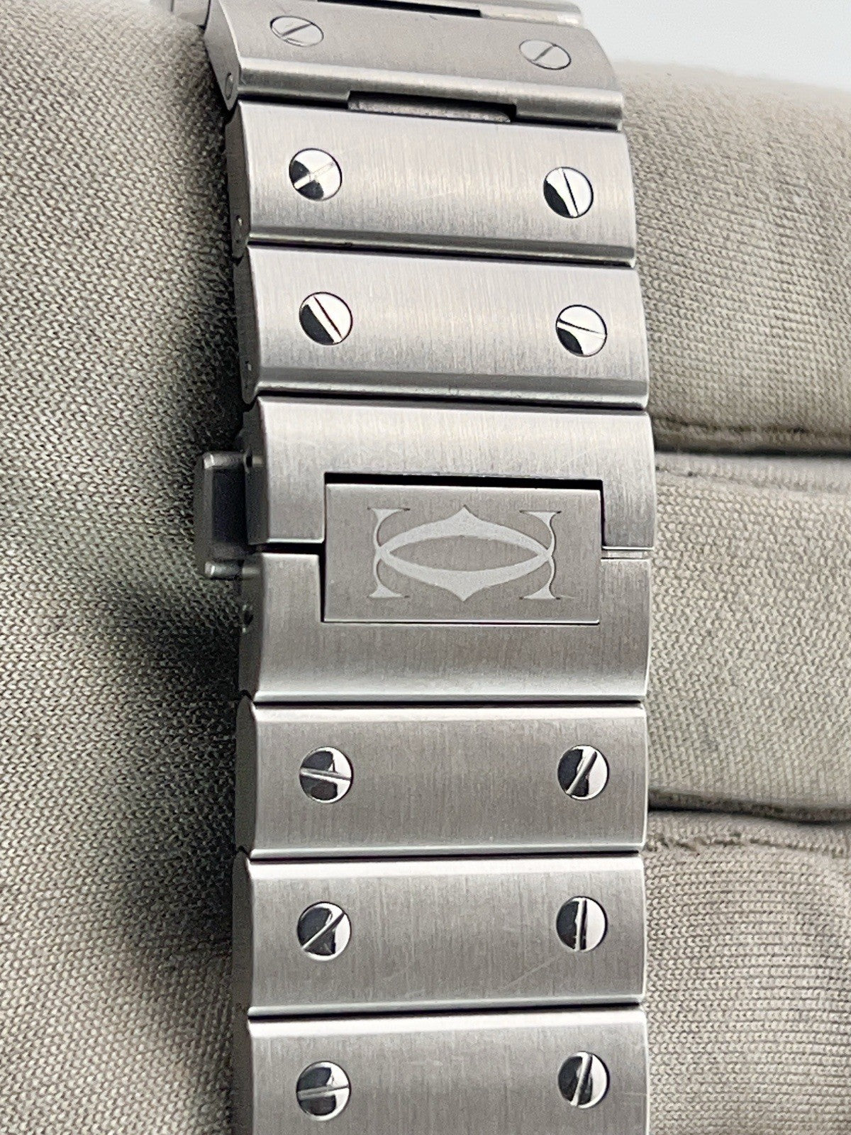 Cartier Santos Stainless Steel Grey Dial 39.8mm Automatic Movement Mens Watch