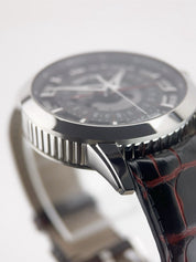 Vulcain Anniversary Heart Steel Silver & Black Dial 42mm Manual Watch 160128
