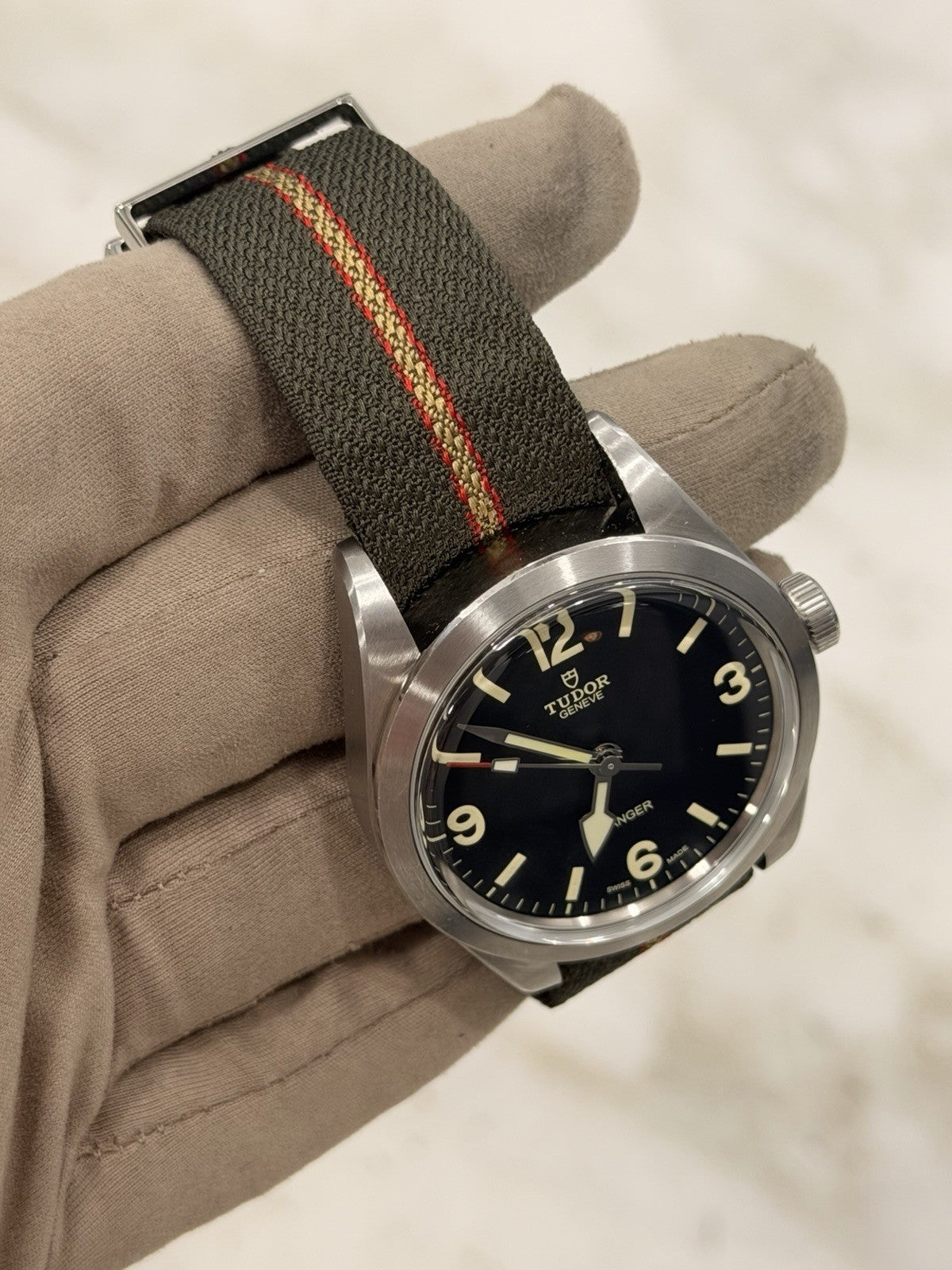 2022 Tudor Ranger Stainless Steel Black Dial Fabric Strap Mens Watch 79950 - B/P