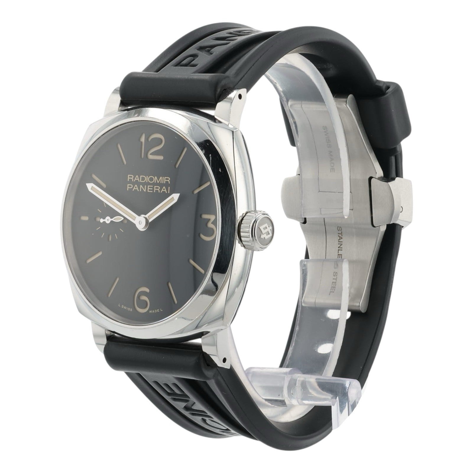 Panerai Radiomir Black Dial Stainless Steel 42mm Manual Wind Mens Watch PAM00512