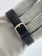 Patek Philippe Calatrava 18k Yellow Gold Black Dial 33mm Manual Wind Watch 2557