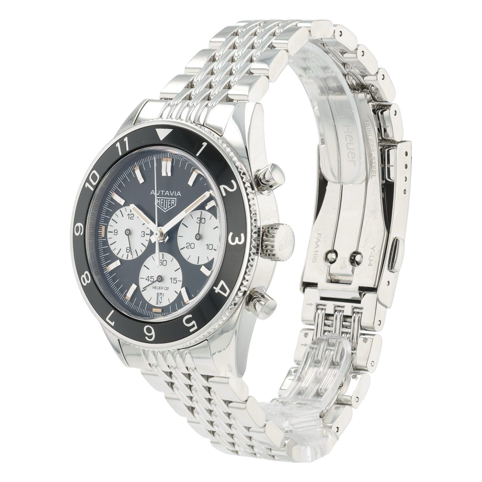Tag Heuer Autavia Black Dial Stainless Steel 42mm Automatic Mens Watch CBE2110