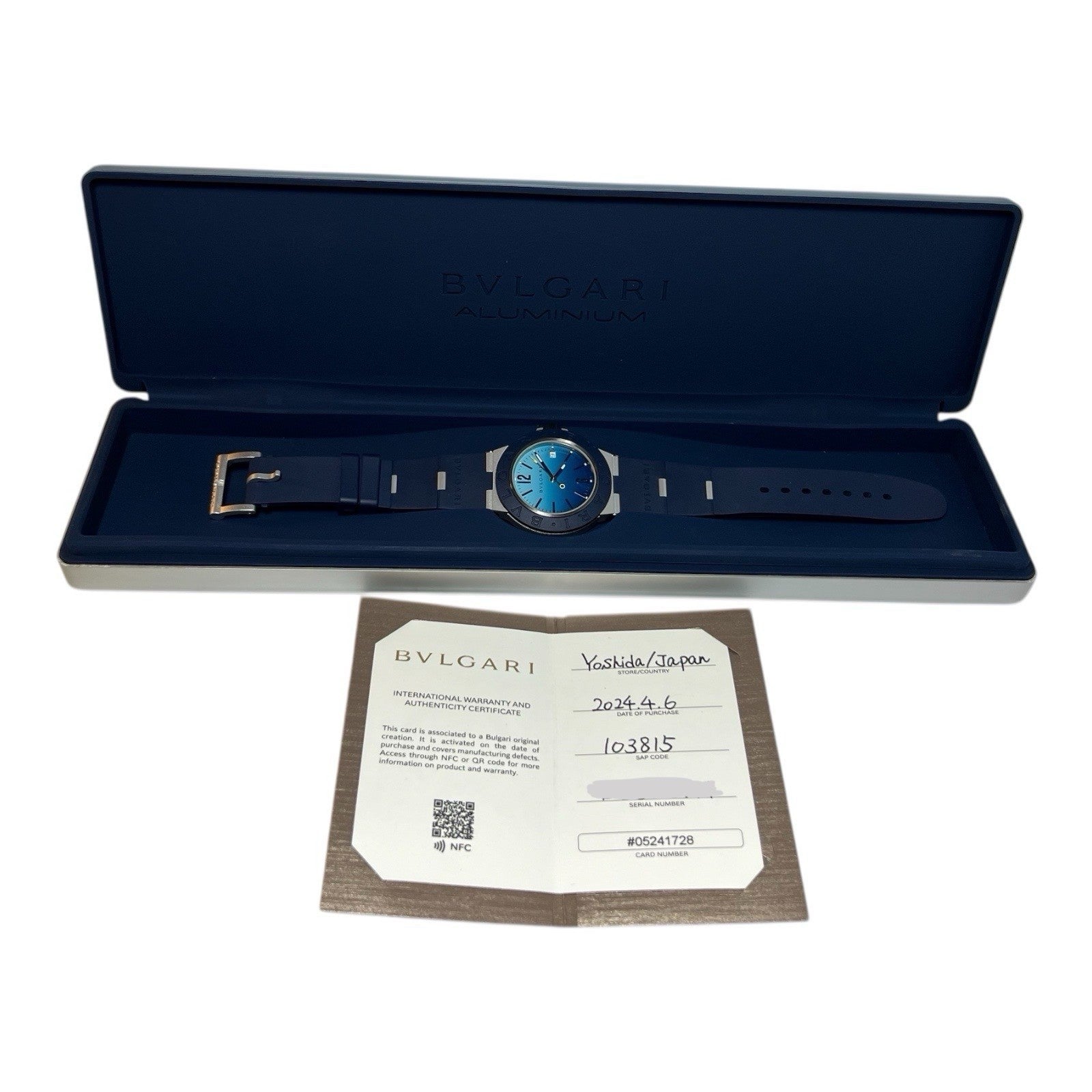 Bvlgari Aluminum Capri Aluminum Blue Dial 40mm Automatic Movement Mens 103815