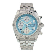 Breitling Chrono Cockpit Steel Light Blue Dial 39mm Automatic Mens Watch A13358