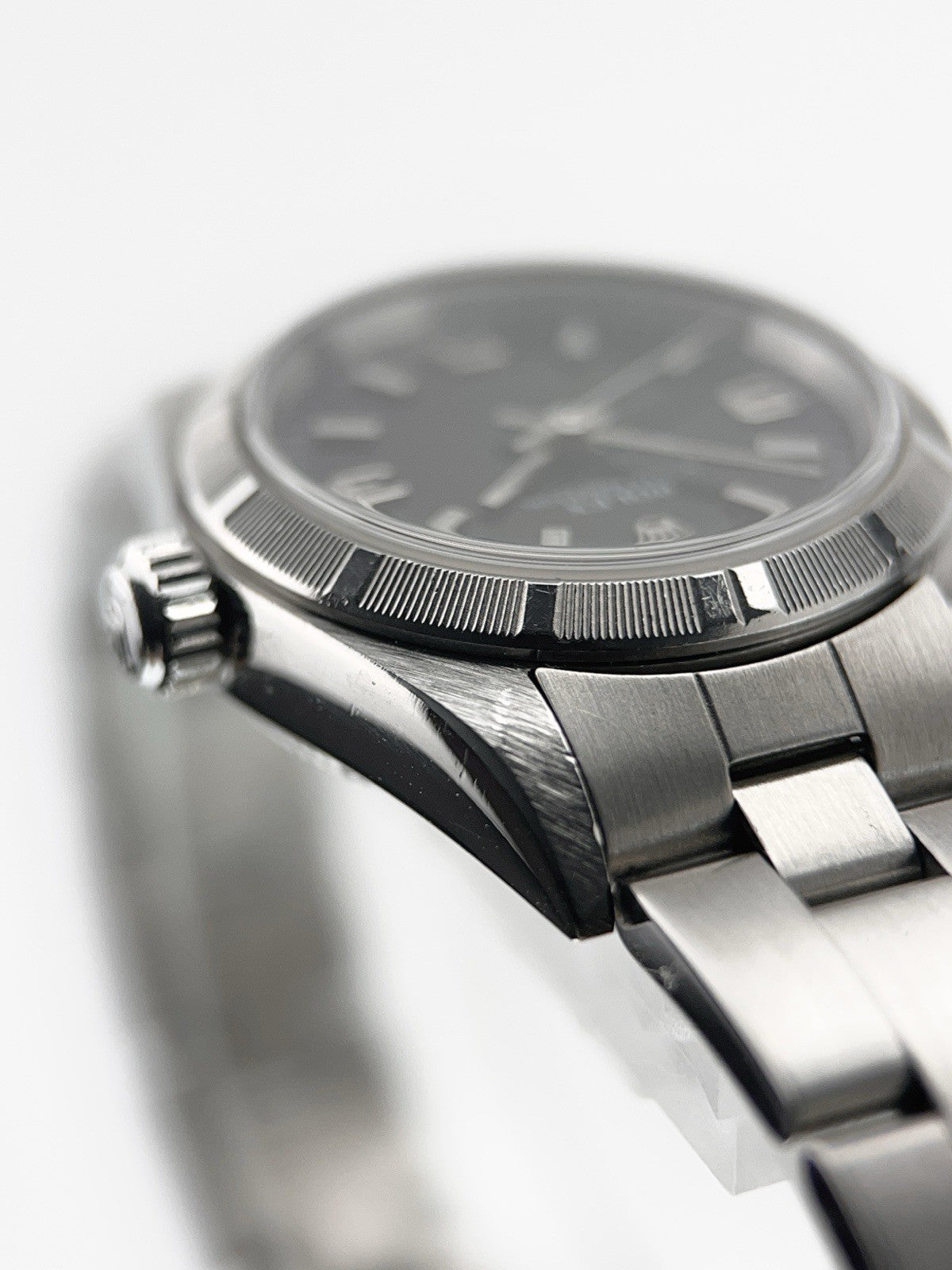 Rolex Oyster Stainless Steel Black Dial 24mm Automatic Women’s Watch 67180