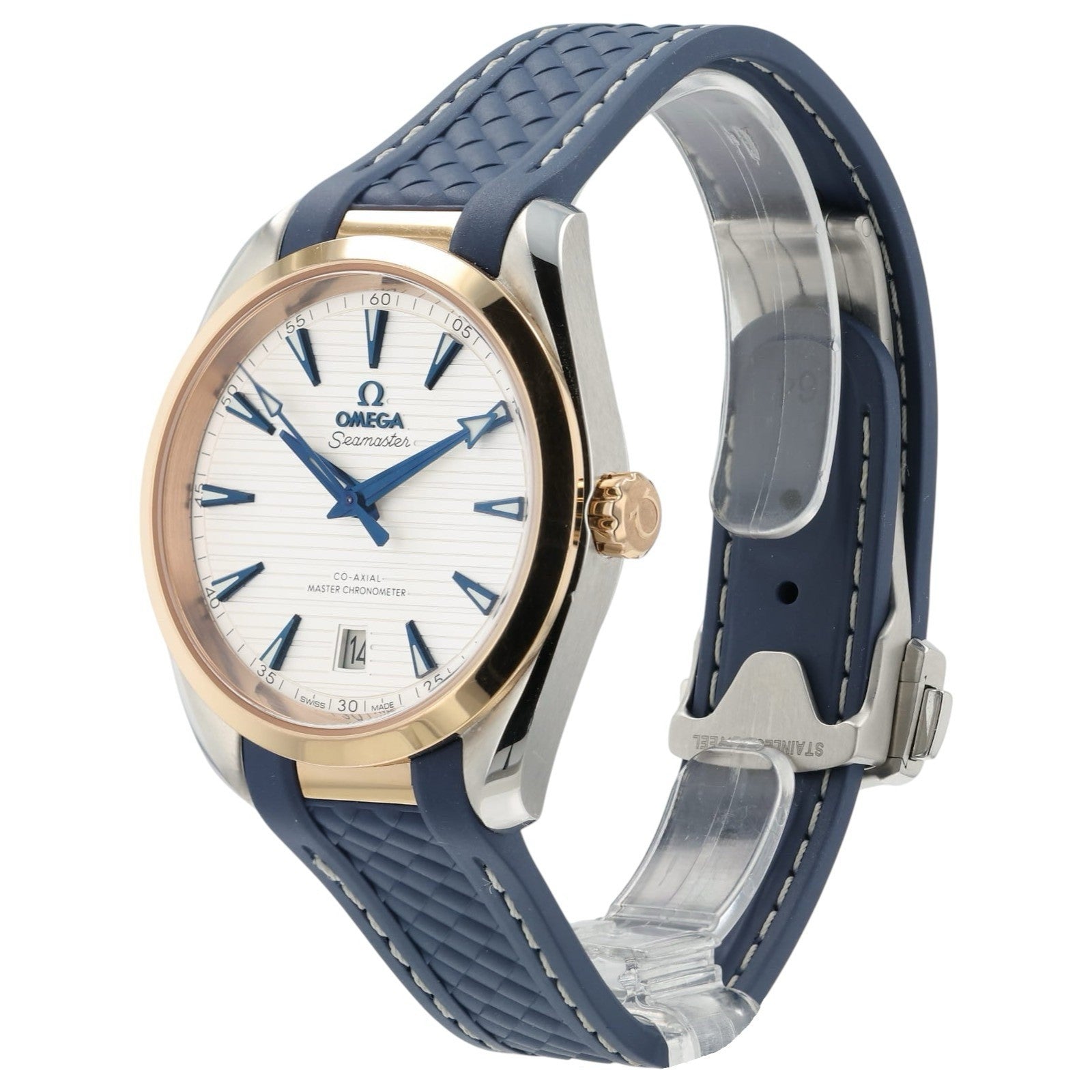 Omega Seamaster Silver Dial 18k Gold and Steel 38mm Auto 220.22.38.20.02.001