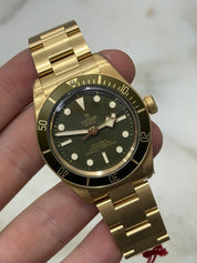 Tudor Black Bay 18k Yellow Gold Green Dial Automatic Men's Watch 79018V