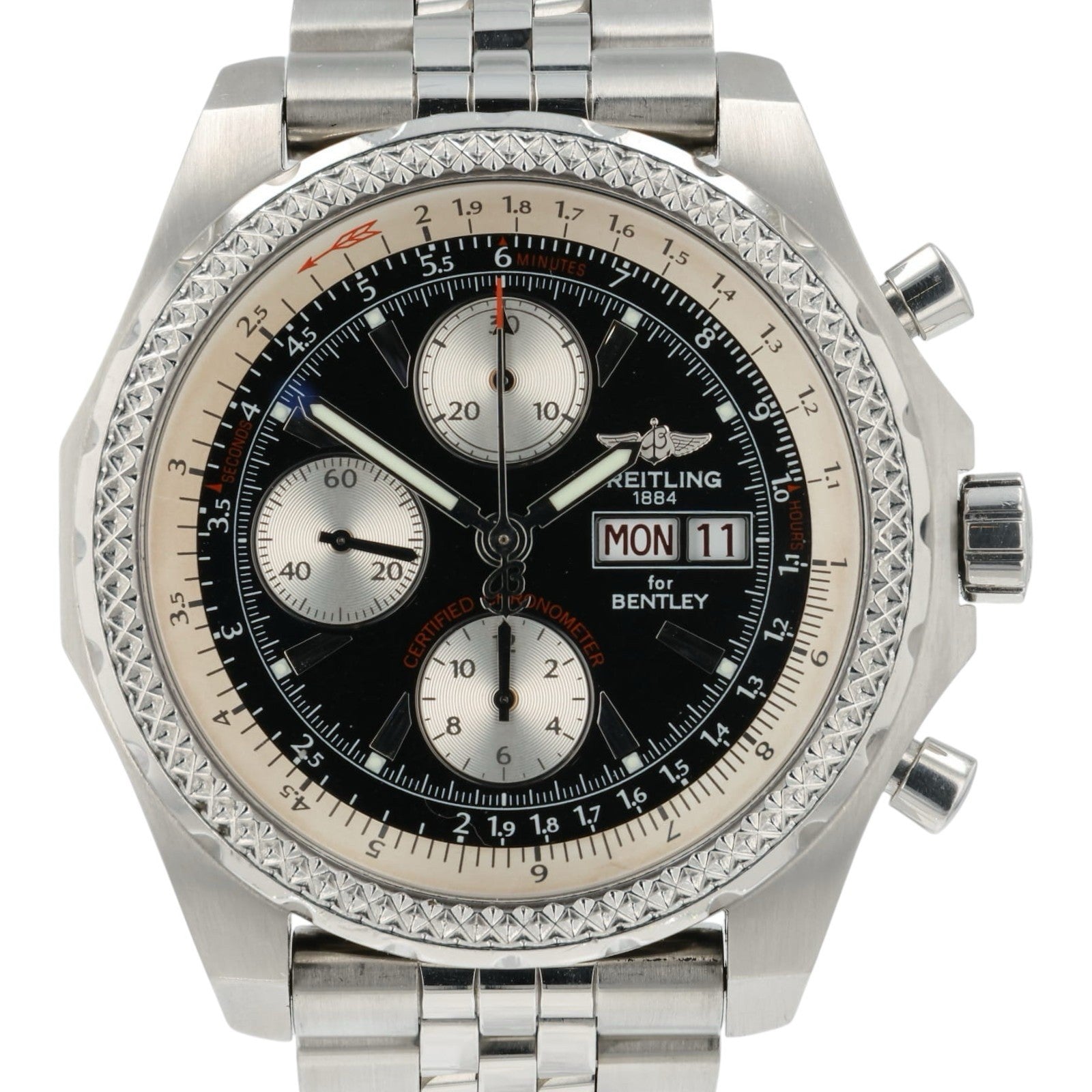 Breitling Bentley Black Dial Stainless Steel 43mm Automatic Men’s Watch A13363