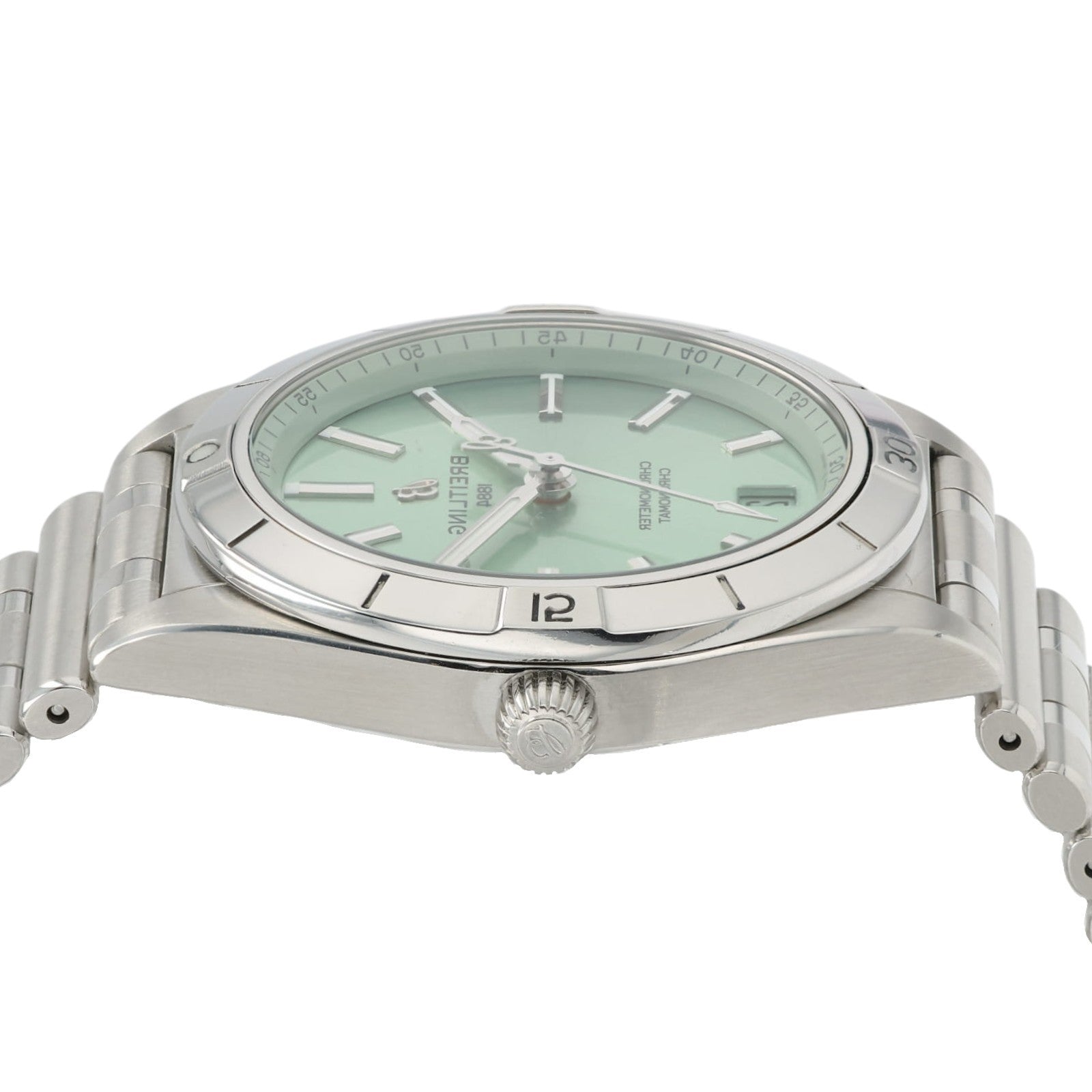 Breitling Chronomat Green Dial Stainless Steel 36mm Automatic Mens Watch A10380