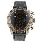 Louis Moinet Geograph Black Dial Steel and Rose Gold 45.5mm Automatic Mens Watch