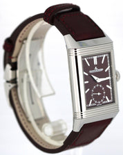 Jaeger LeCoultre Reverso Tribute Steel Manual Wind Burgundy 214.8.62 Watch