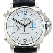 Panerai Luminor Chronograph Steel White Dial 44mm Automatic Mens Watch PAM01218