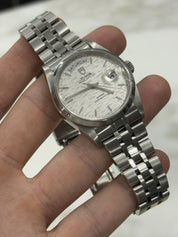 Tudor Prince Date Day Stainless 76200 Silver Linen Dial Automatic Men's Watch