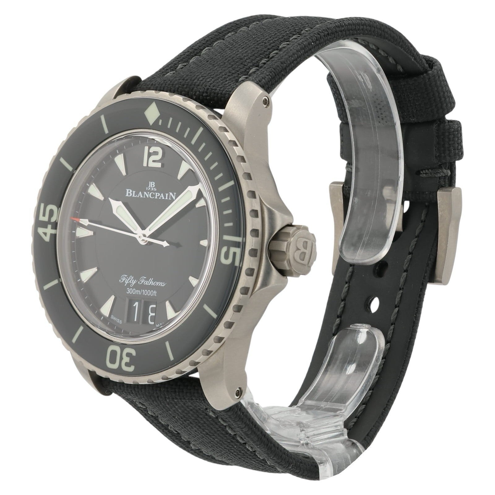 Blancpain Fifty Fathoms Black Dial Titanium 45mm Automatic Mens 5050 12B30 B52A