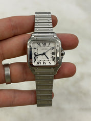 2025 Cartier Santos Automatic Stainless White Dial Midsize Watch 35mm WSSA0029