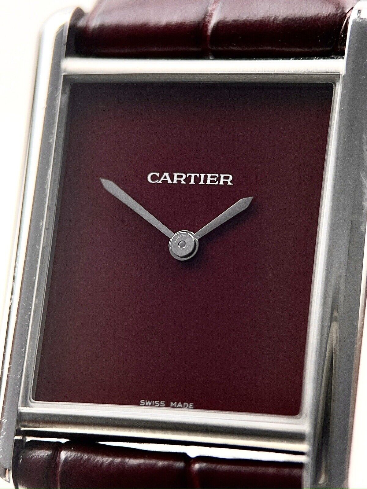 Cartier Tank Stainless Steel Red Quartz Men’s Watch WSTA0054 - Box/Papers