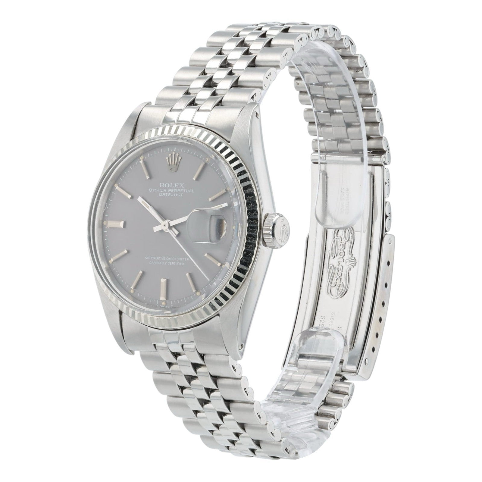 Rolex Datejust Grey Dial Stainless Steel 36mm Automatic Men’s Watch 1601