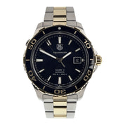 Tag Heuer Aquaracer Steel & Gold Black Dial 41mm Automatic Mens Watch WAK2122