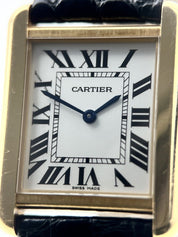 Cartier Tank Solo 2743 Silver Dial Steel & 18k Yellow Gold Quartz Watch 24mm