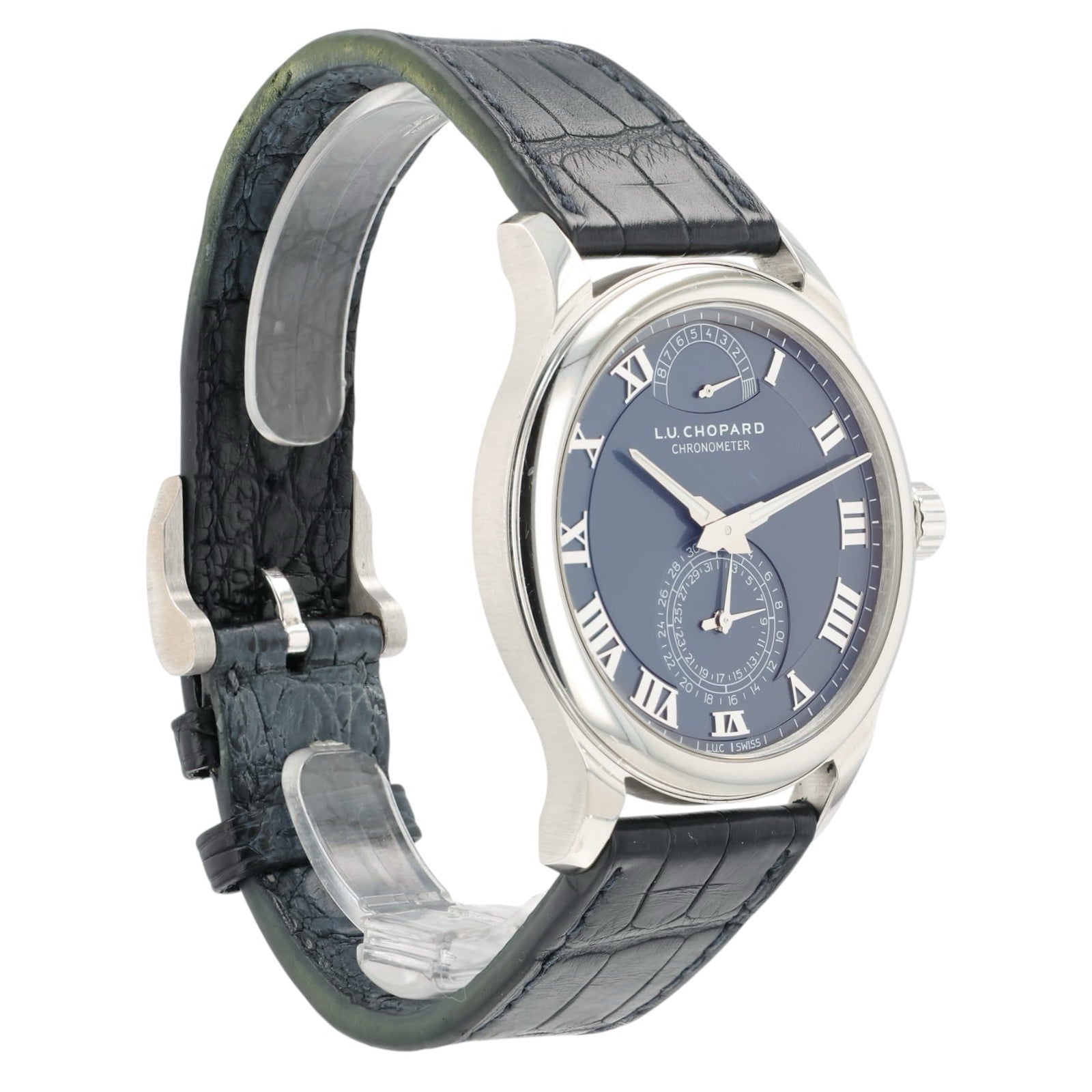 Chopard L.U.C. Quattro Gray Dial Platinum 43mm Manual Wind Mens 161926-9001